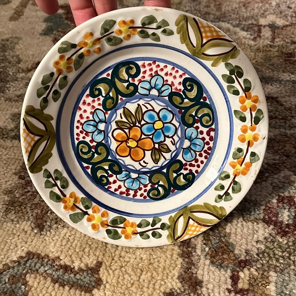 Vintage Spainish Hand painted Art pottery 5.5" Ceramic Plate EUC - Picture 5 of 5